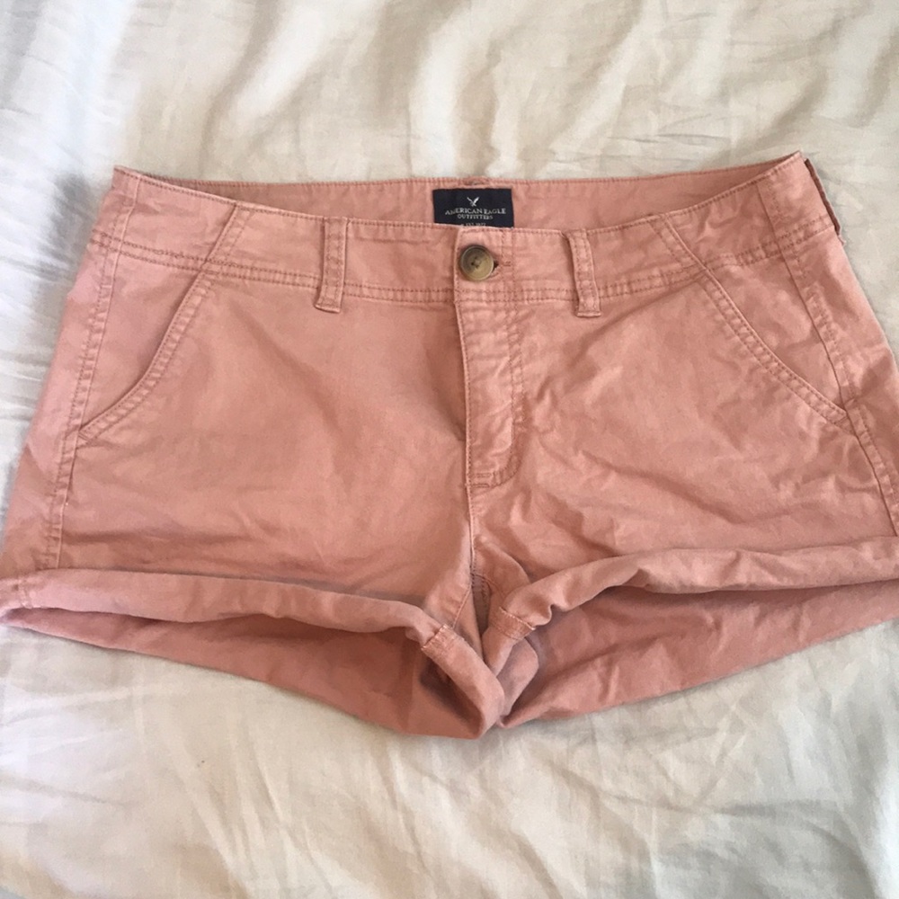 Light pink jean shorts